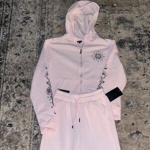Women's Pink Track Suit with Hoodie